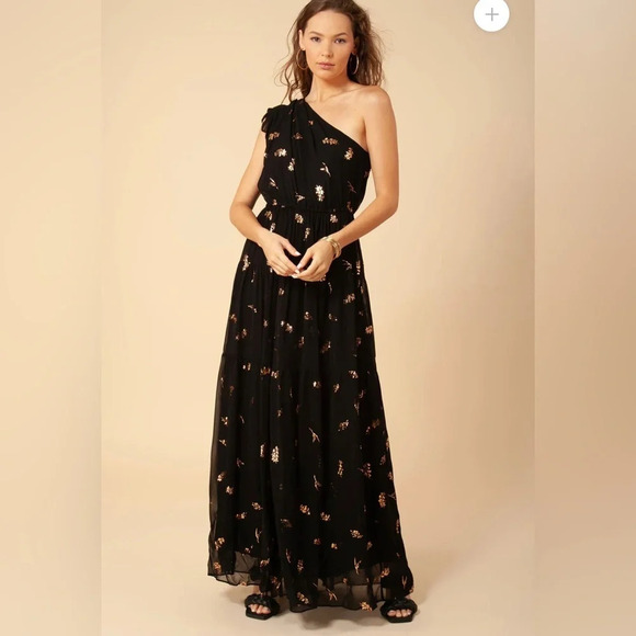 ! Hale Bob Hollynn Asymmetrical Solid Maxi sz L - Picture 1 of 10